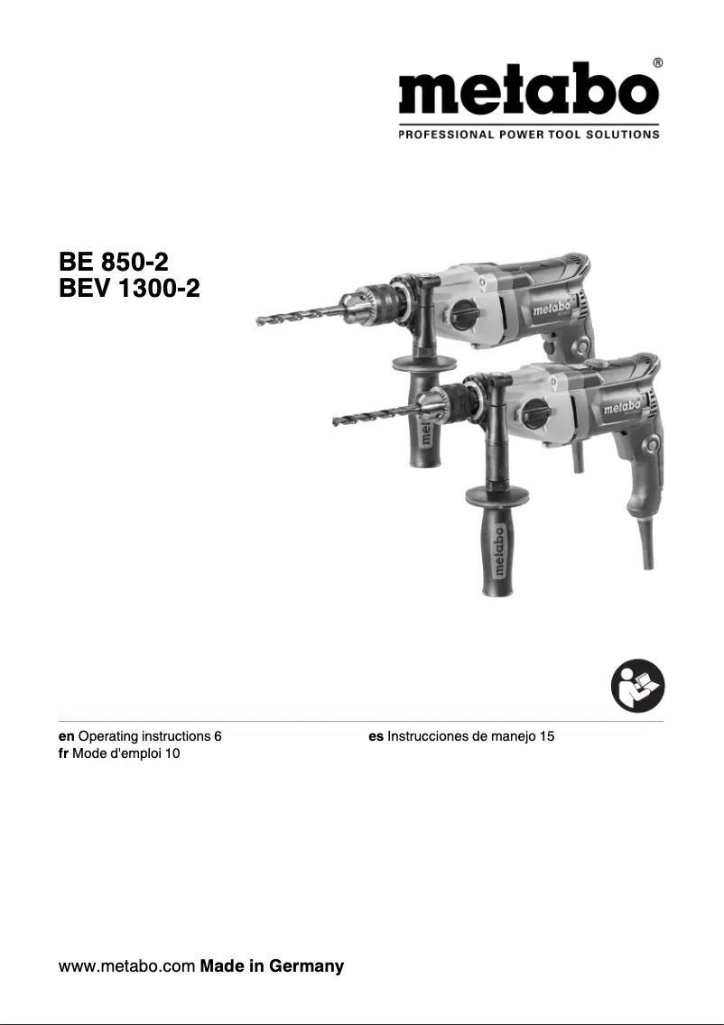 Page 1 of the manual User Manual Metabo BE 850-2