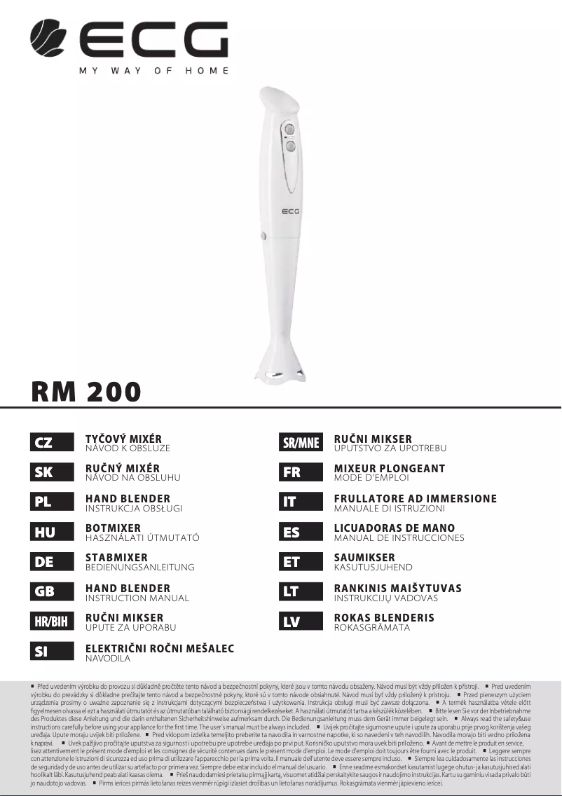 Page 1 of the manual User Manual ECG RM 200