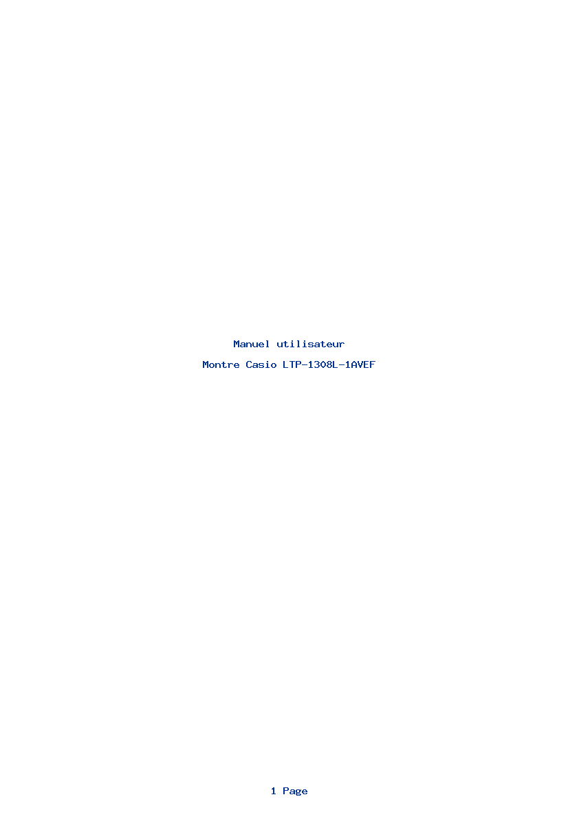 Page 1 de la notice Manuel utilisateur Casio LTP-1308L-1AVEF
