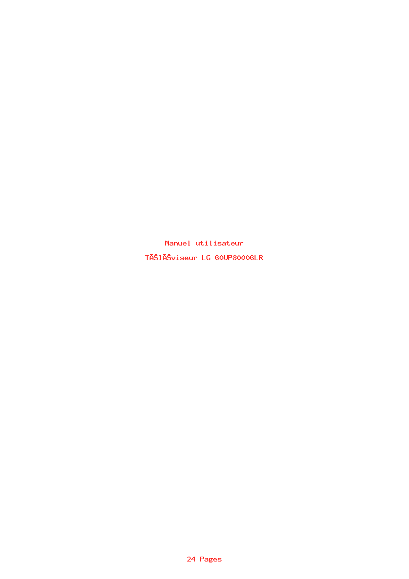 Page 1 de la notice Manuel utilisateur LG 60UP80006LR
