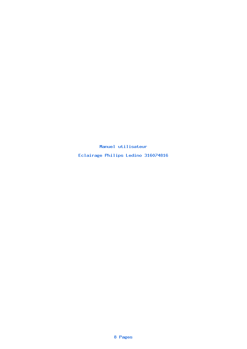 Page 1 de la notice Manuel utilisateur Philips Ledino 316074816