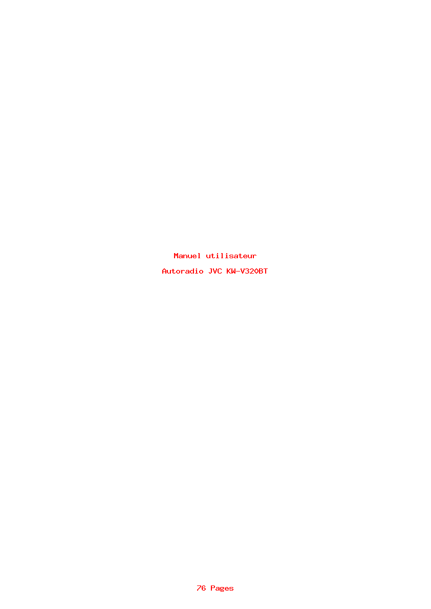 Page 1 de la notice Manuel utilisateur JVC KW-V320BT
