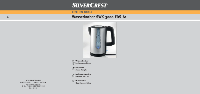 Page 1 de la notice Manuel utilisateur SilverCrest SWK 3000 EDS A1