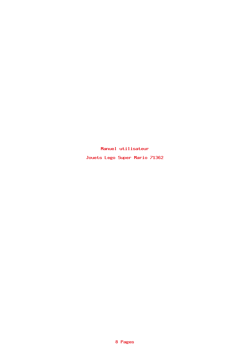 Page 1 de la notice Manuel utilisateur Lego Super Mario 71362