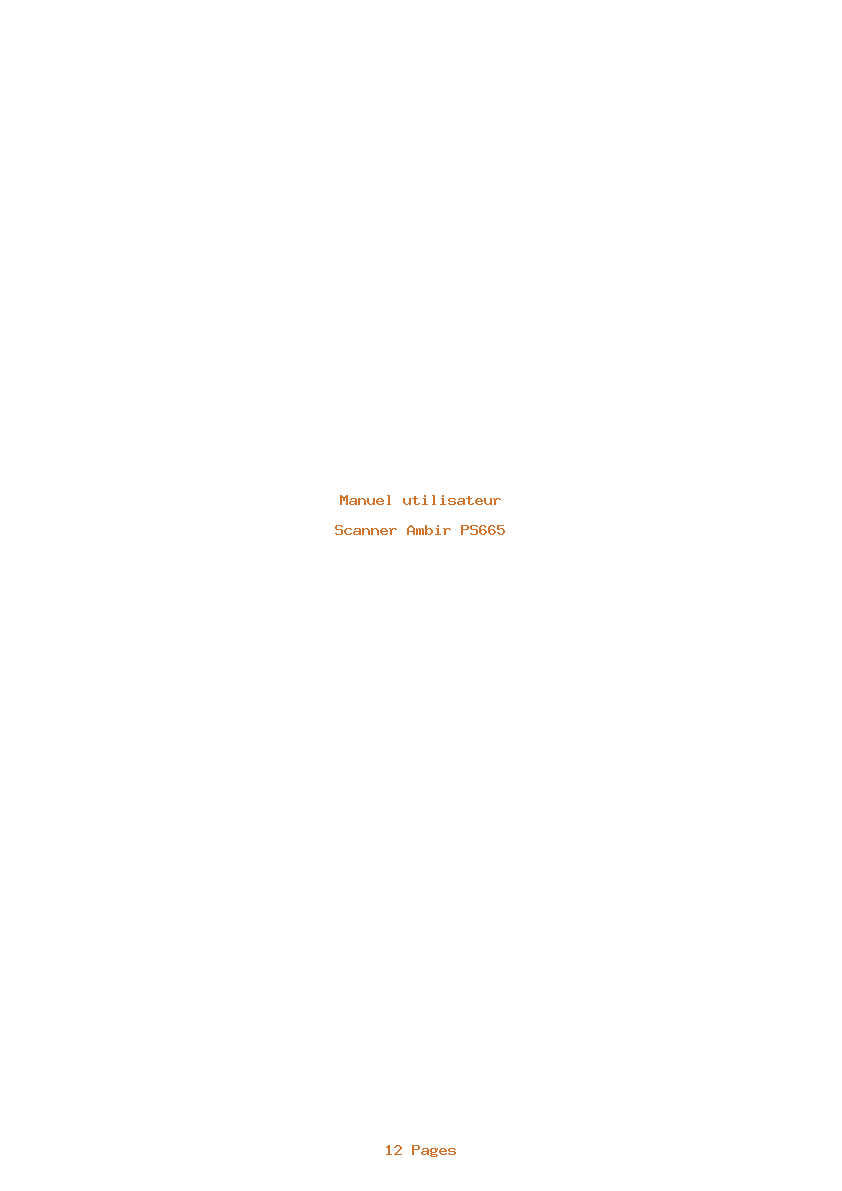 Page 1 de la notice Manuel utilisateur Ambir PS665