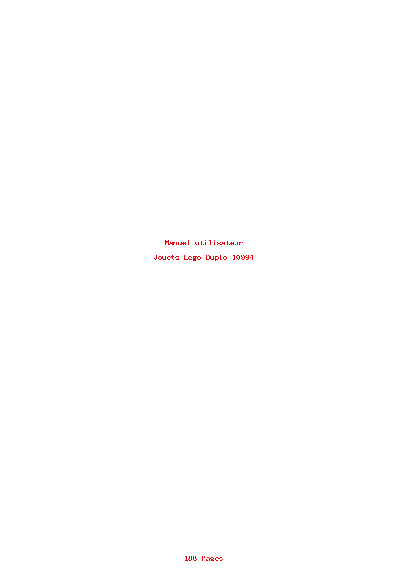 Page 1 de la notice Manuel utilisateur Lego Duplo 10994