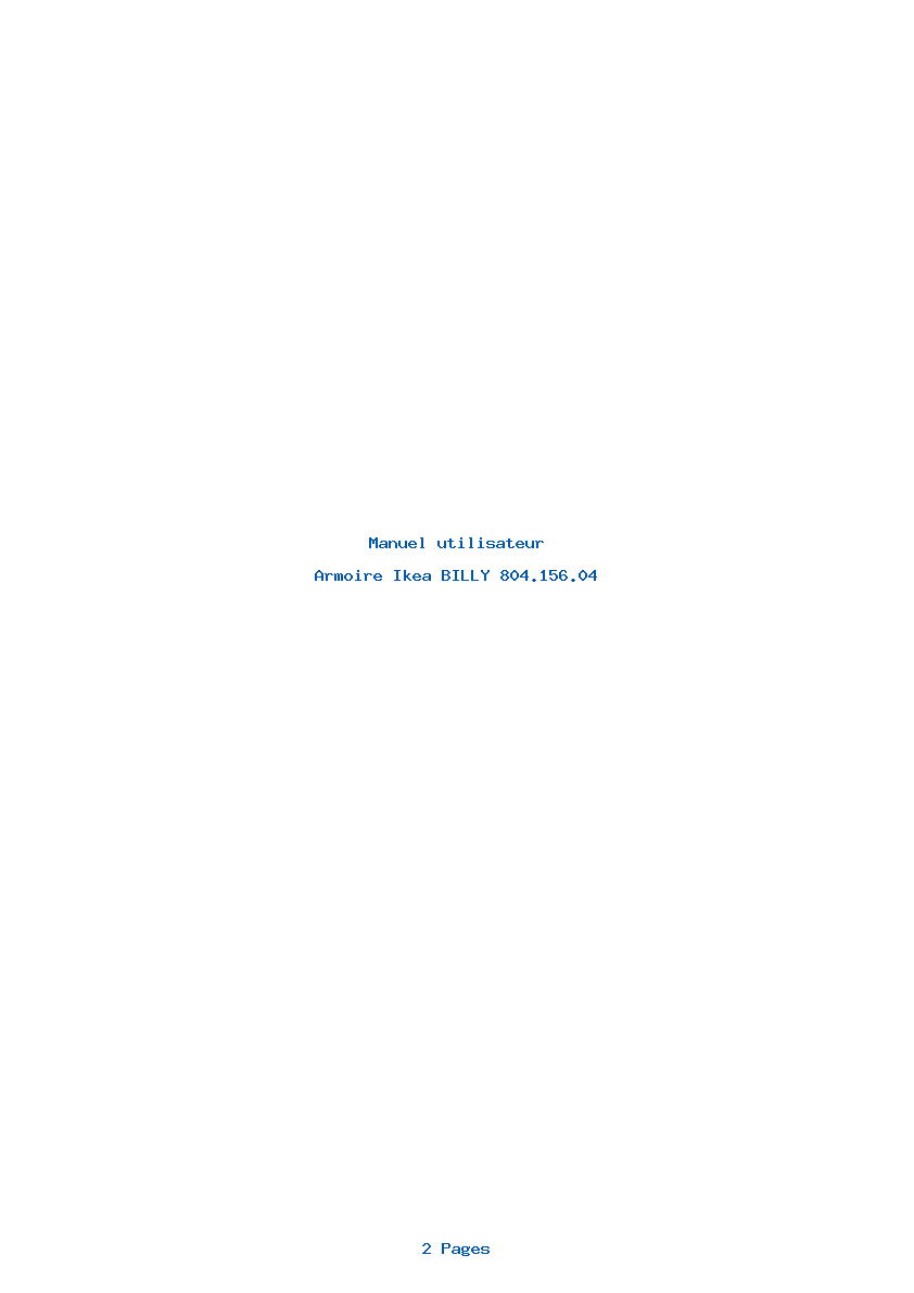 Page 1 de la notice Manuel utilisateur Ikea BILLY 804.156.04