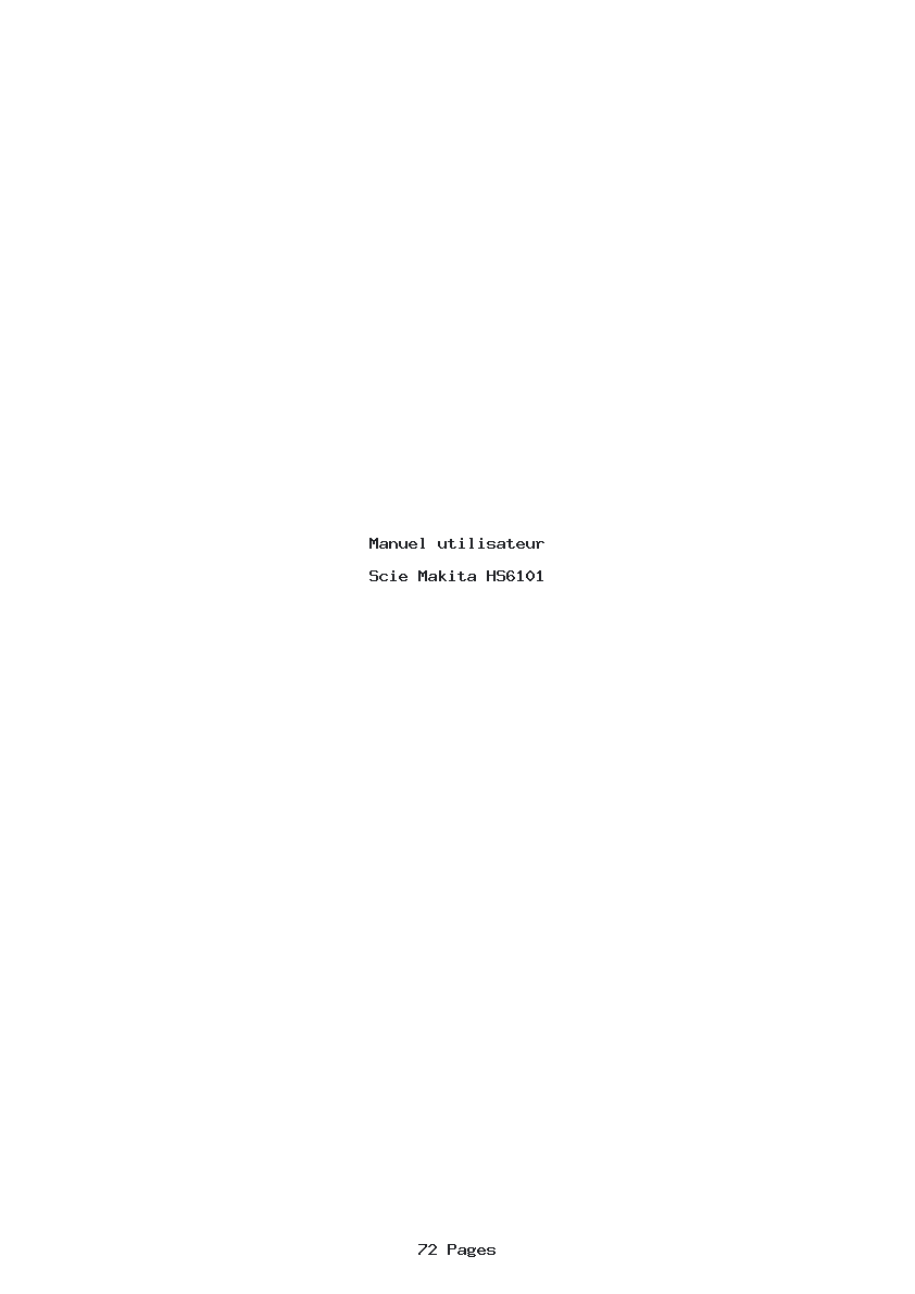 Page 1 de la notice Manuel utilisateur Makita HS6101