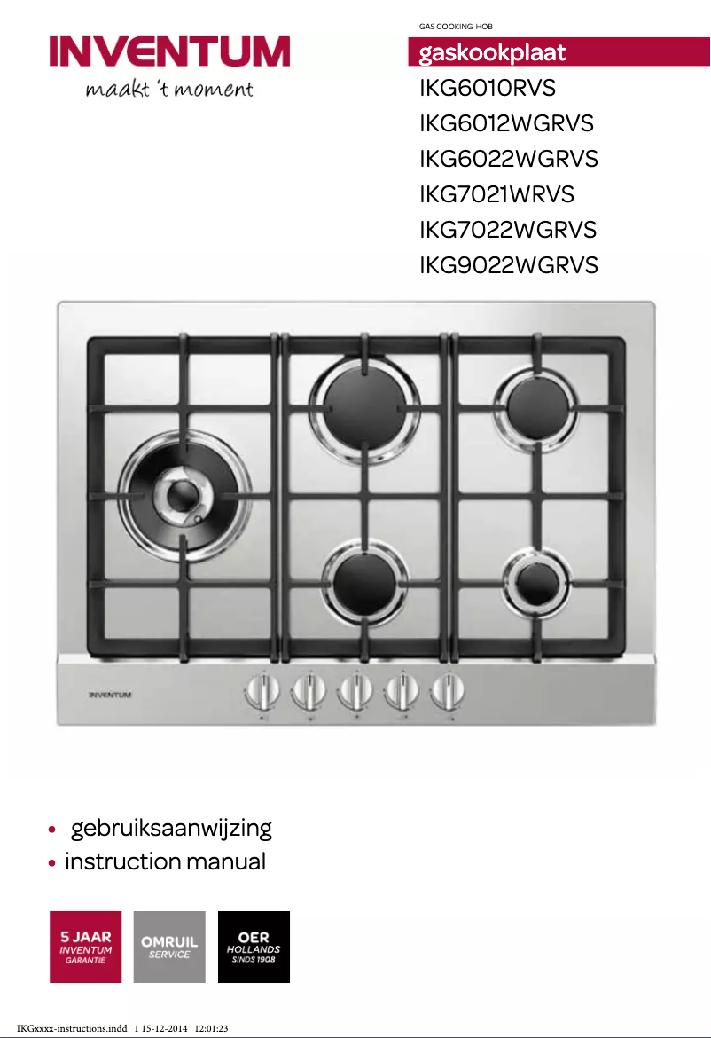 Page 1 de la notice Manuel utilisateur Inventum IKG9022