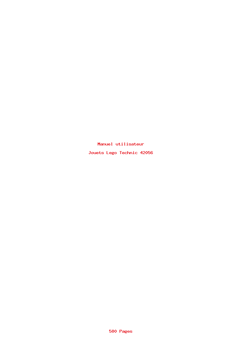 Page 1 de la notice Manuel utilisateur Lego Technic 42056