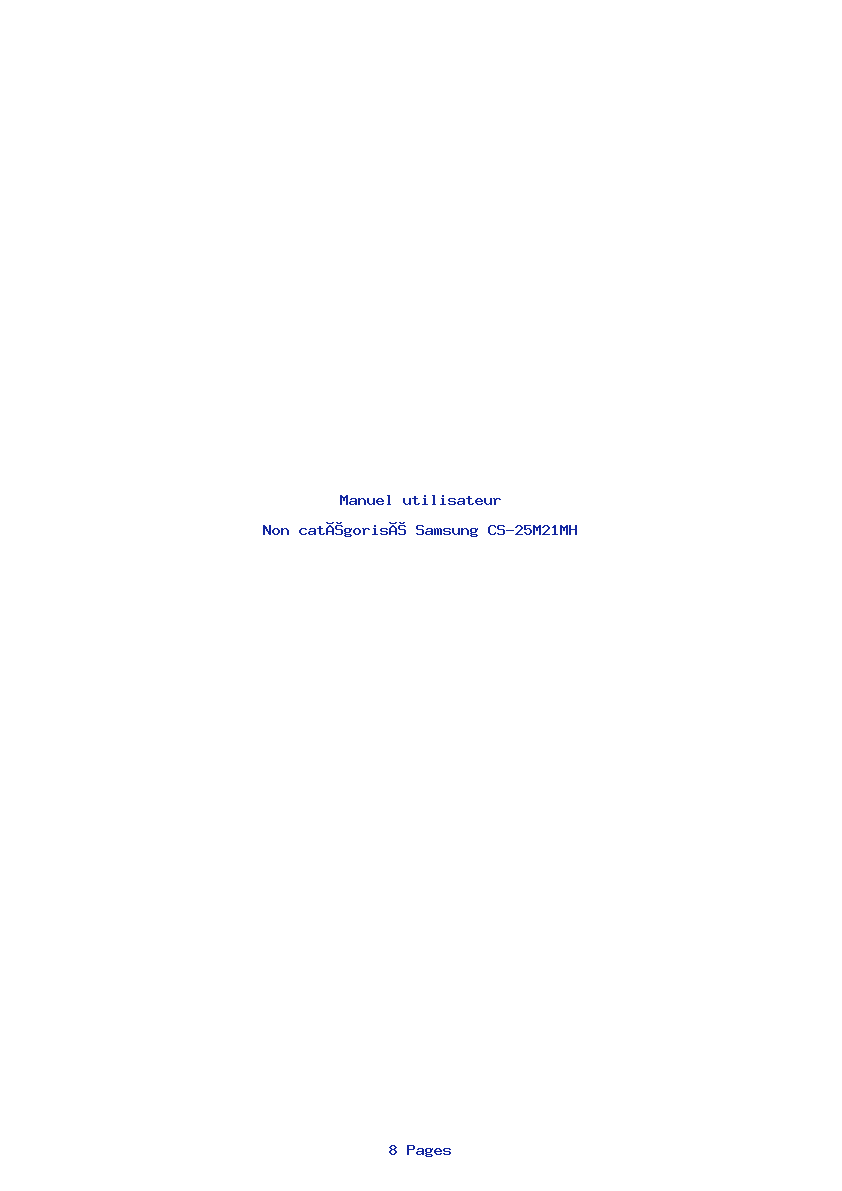Page 1 de la notice Manuel utilisateur Samsung CS-25M21MH