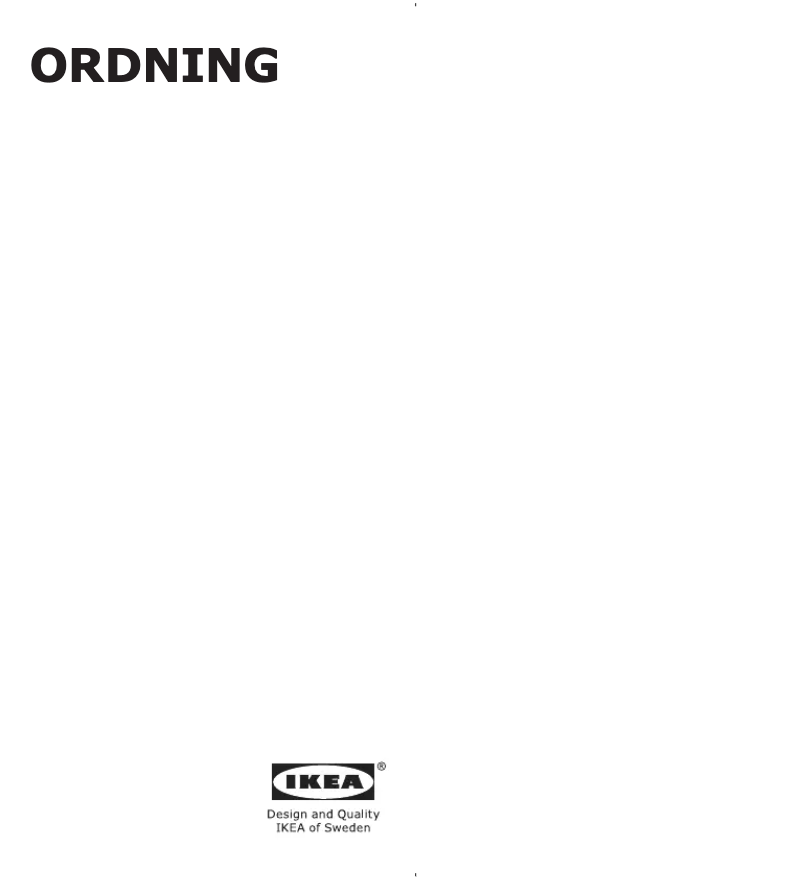 Page 1 de la notice Manuel utilisateur Ikea ORDNING