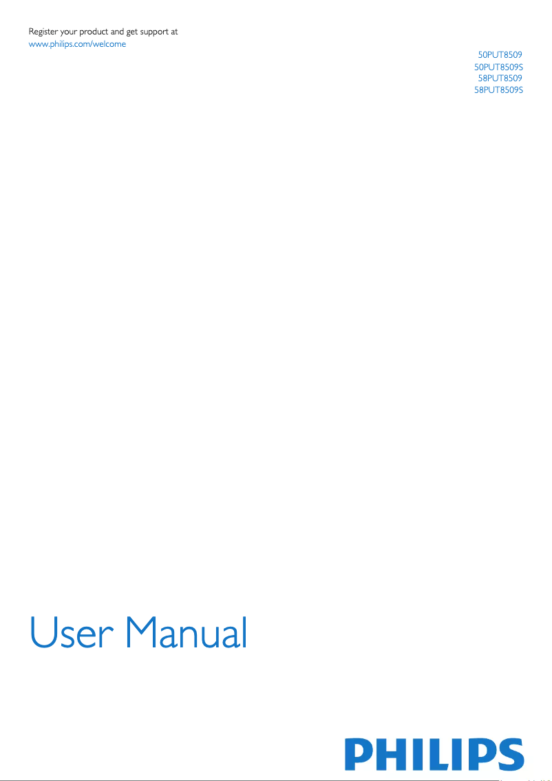 Page 1 de la notice Manuel utilisateur Philips 58PUT8509S