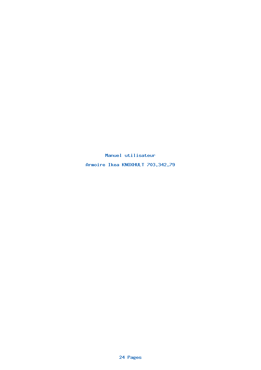 Page 1 de la notice Manuel utilisateur Ikea KNOXHULT 703.342.79