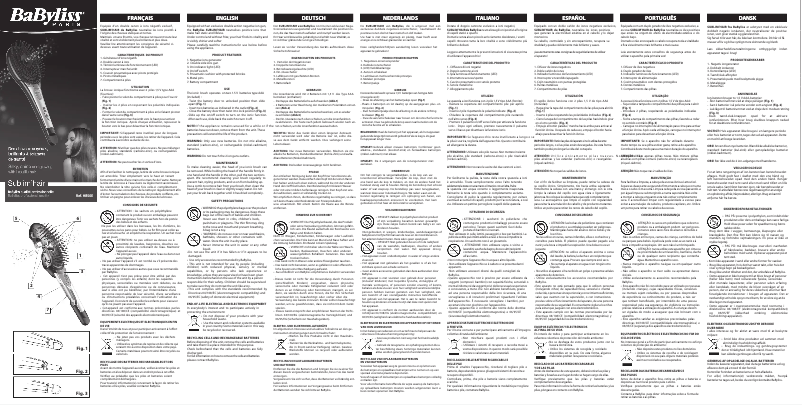 Page 1 of the manual User Manual BaByliss HB50E