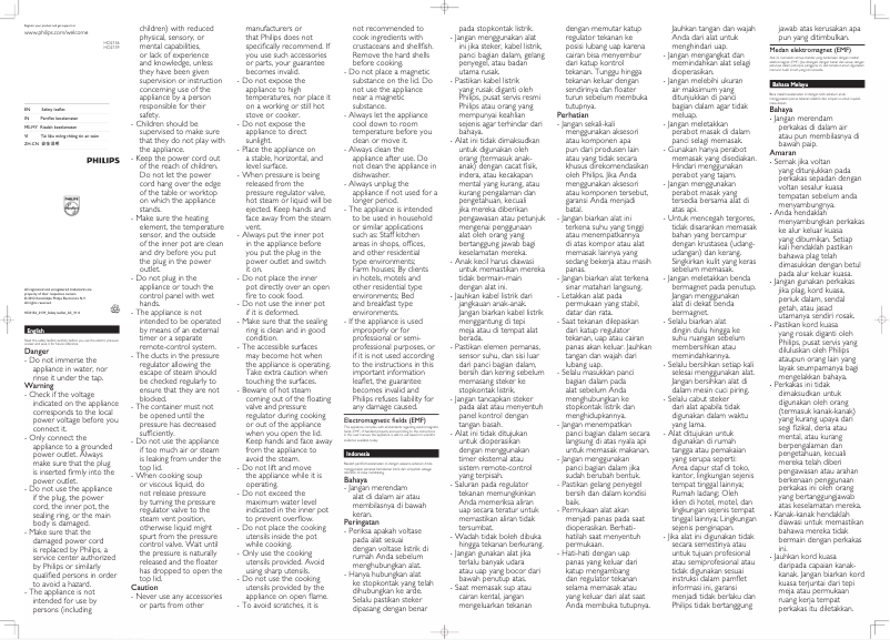 Página 1 del manual Folleto Philips Viva Collection HD2139