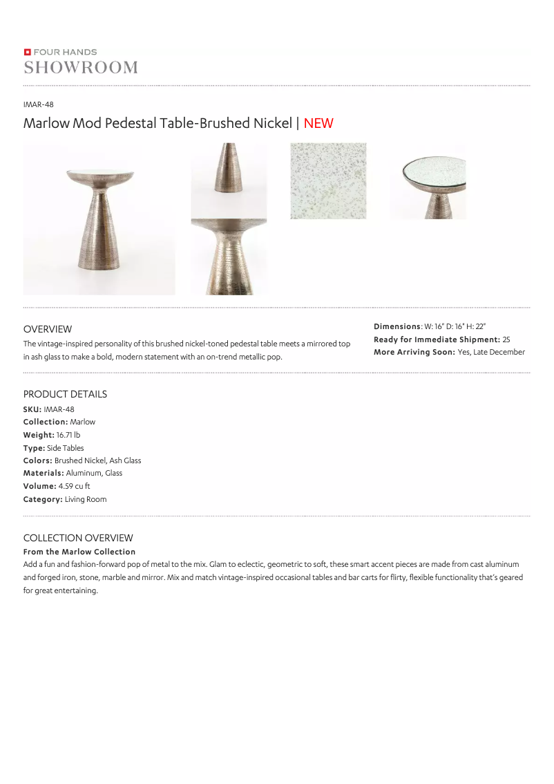 Page 1 de la notice Manuel utilisateur Four Hands IMAR-48