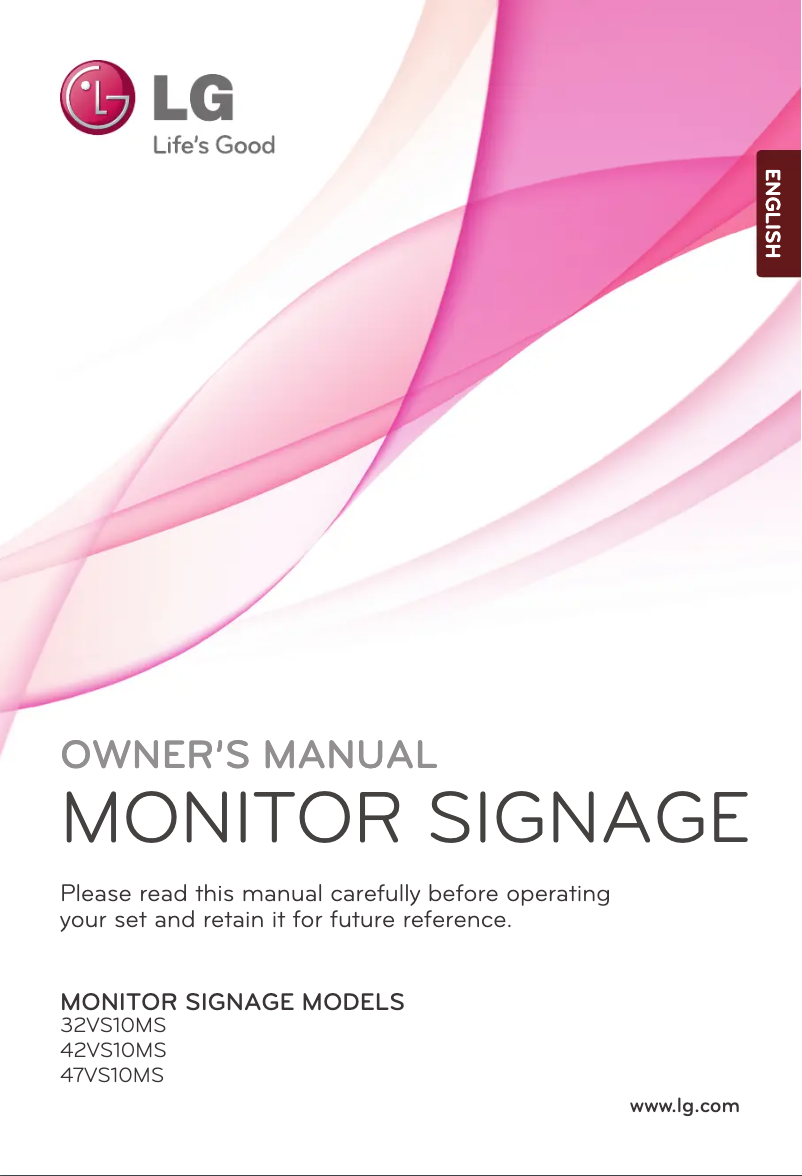 Page 1 of the manual User Manual LG 32VS10MS