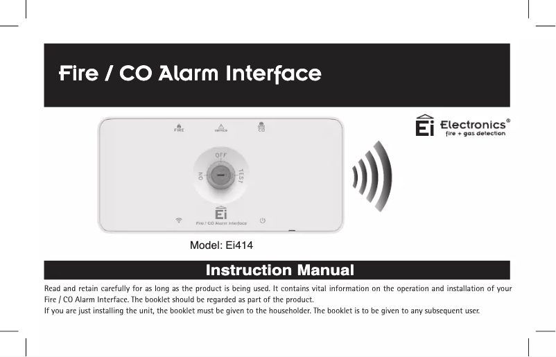Página 1 del manual Manual de usuario Ei Electronics Ei414RF