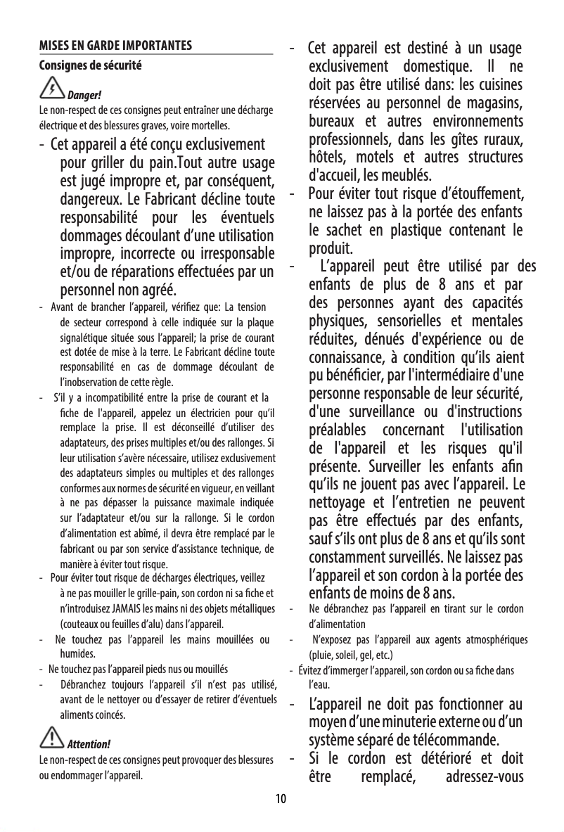 Page 1 de la notice Manuel utilisateur DeLonghi Ballerina CTD2003