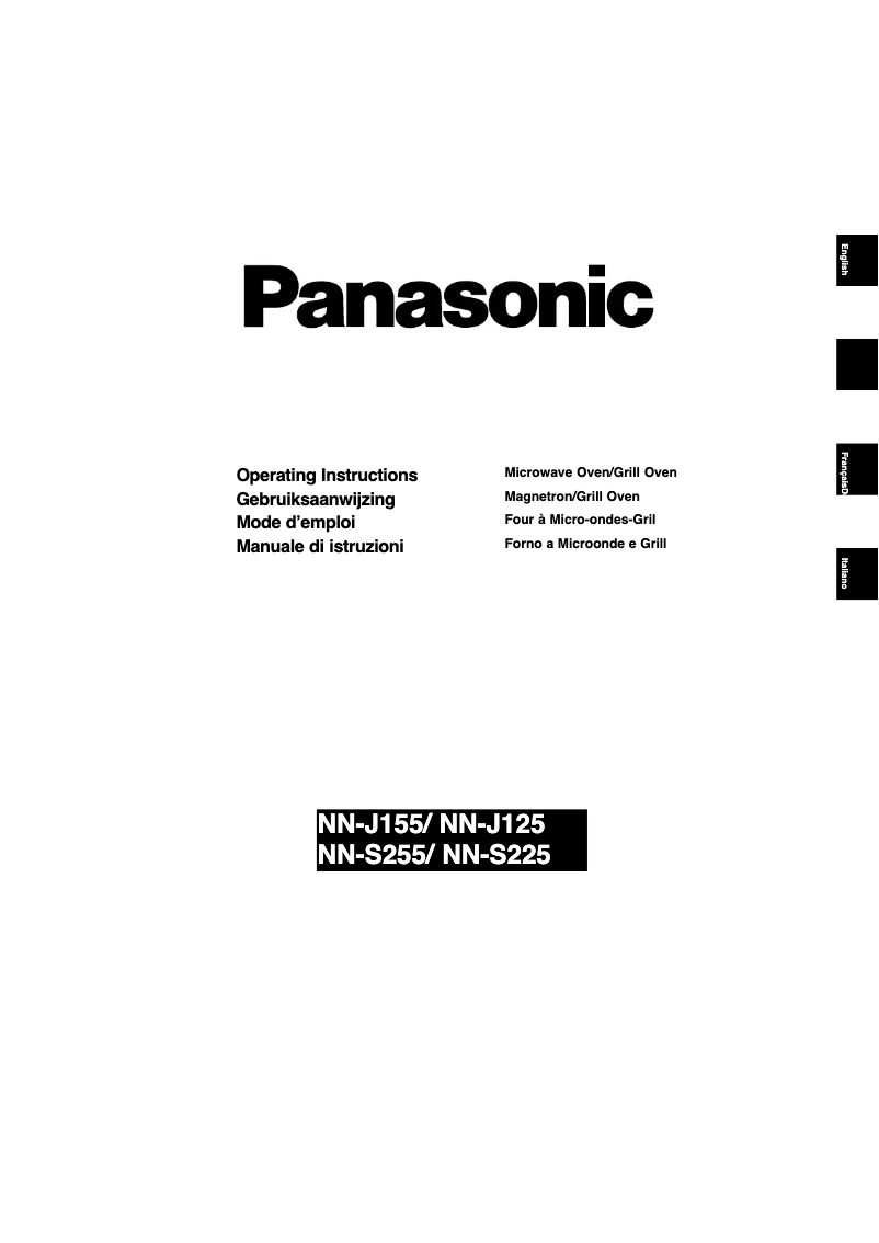 Página 1 del manual Manual de usuario Panasonic NN-S225MBWPG