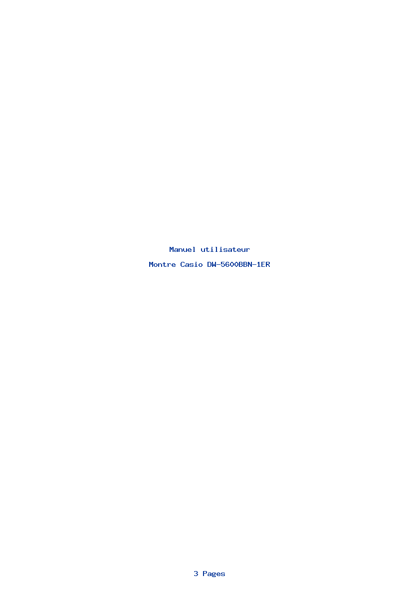 Page 1 de la notice Manuel utilisateur Casio DW-5600BBN-1ER