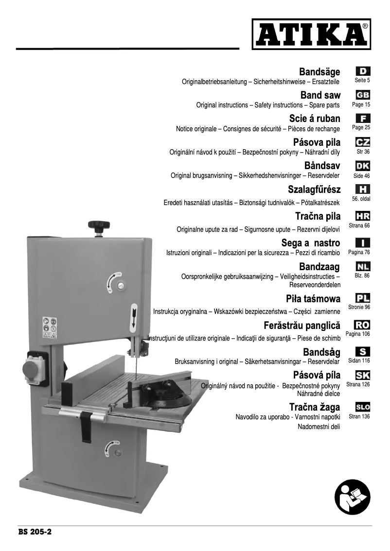 Page 1 de la notice Manuel utilisateur ATIKA BS 205-2