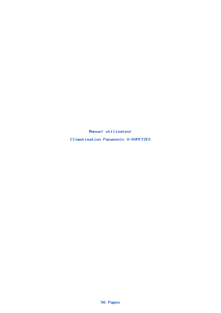Page 1 de la notice Manuel utilisateur Panasonic U-60PEY2E5