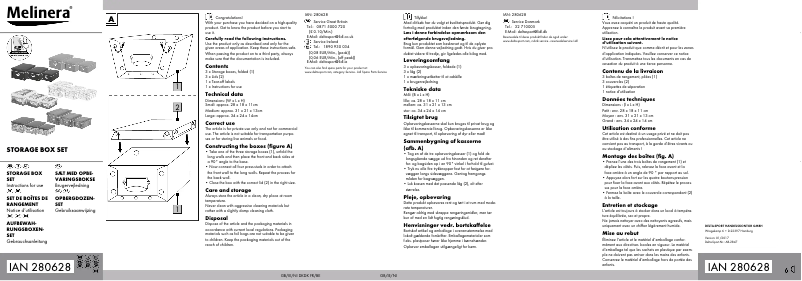 Page 1 de la notice Manuel utilisateur Melinera IAN 280628