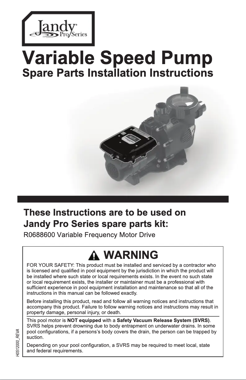 Page 1 de la notice Guide d'installation JANDY VS PlusHP