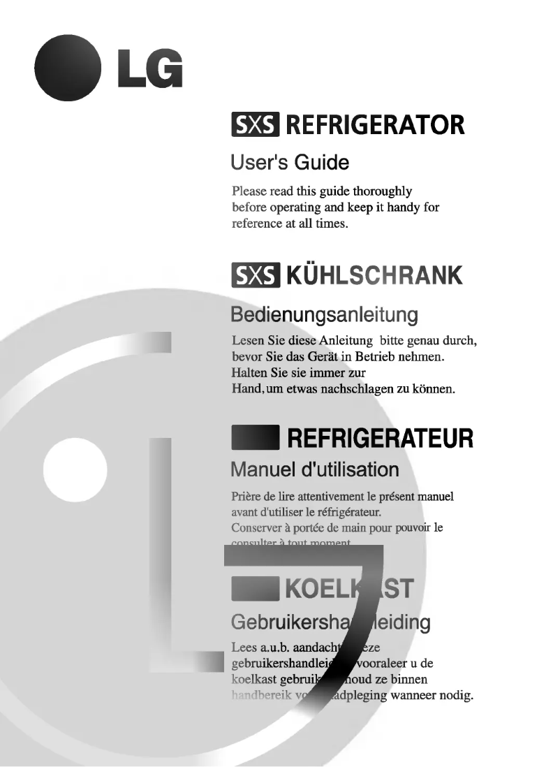 Page 1 de la notice Manuel utilisateur LG GR-L217ATBA