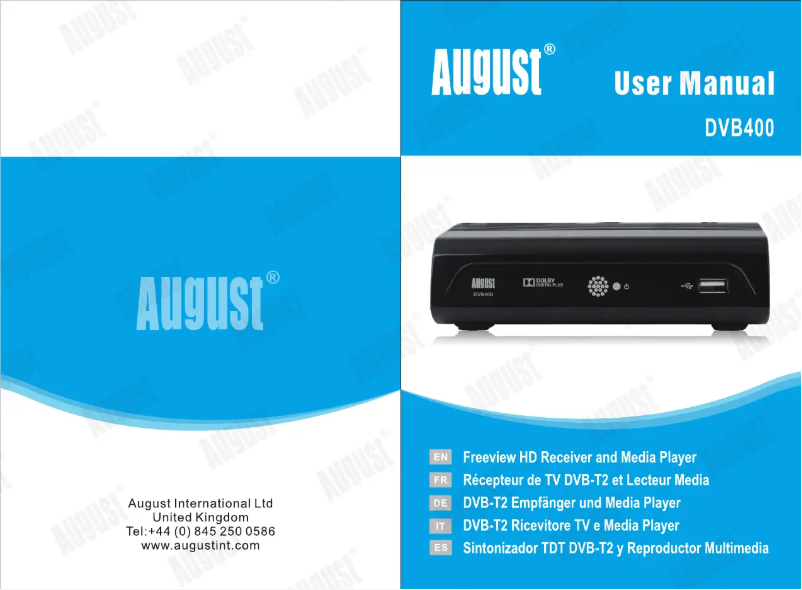 Page 1 de la notice Manuel utilisateur August DVB400