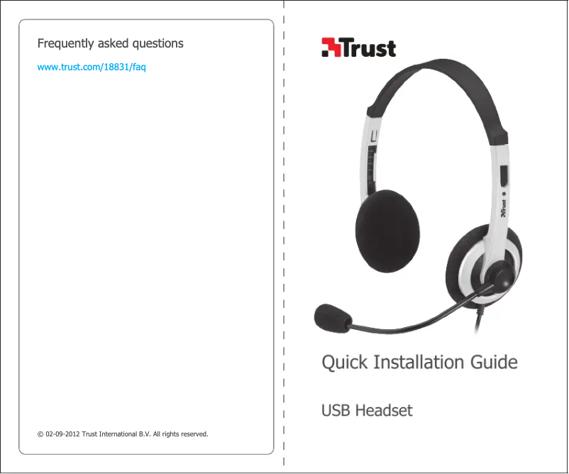 Page 1 de la notice Manuel utilisateur Trust ComfortFit