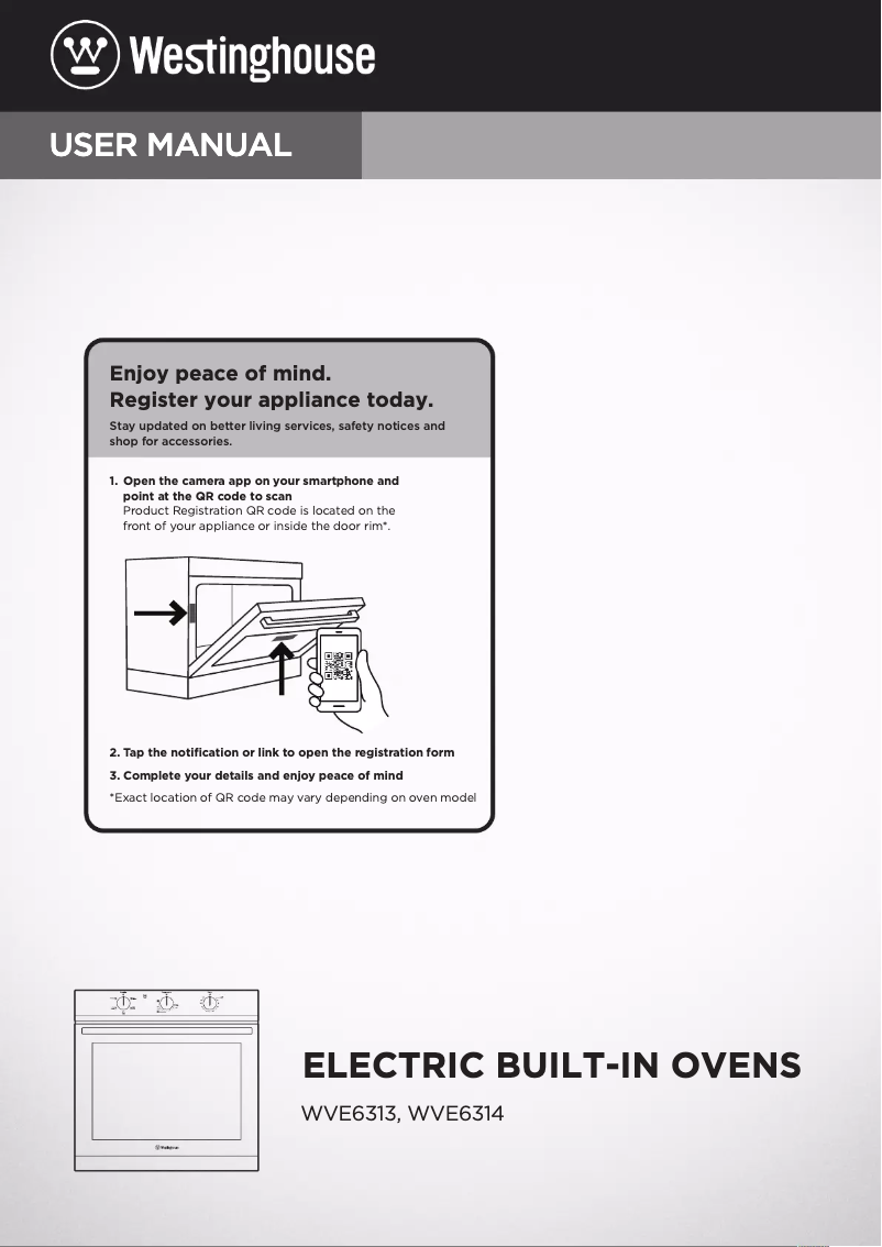 Page 1 de la notice Manuel utilisateur Westinghouse WVE6314