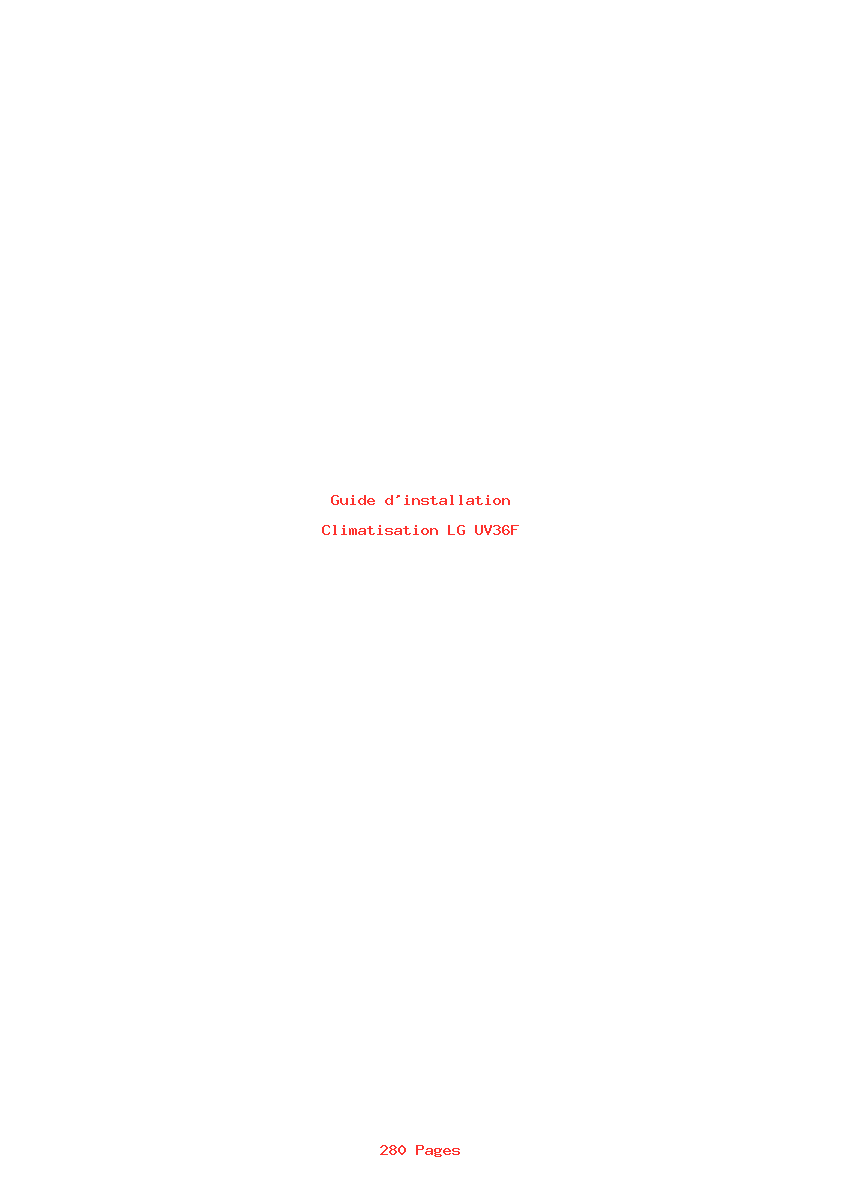 Page 1 de la notice Guide d'installation LG UV36F
