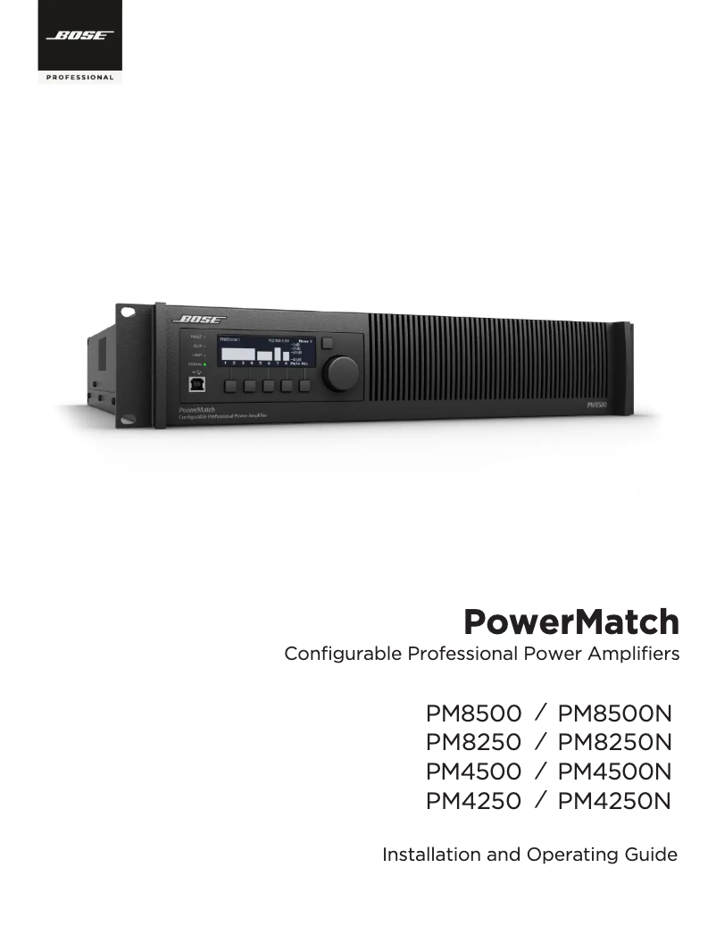 Page 1 de la notice Guide d'installation Bose PowerMatch PM8500N