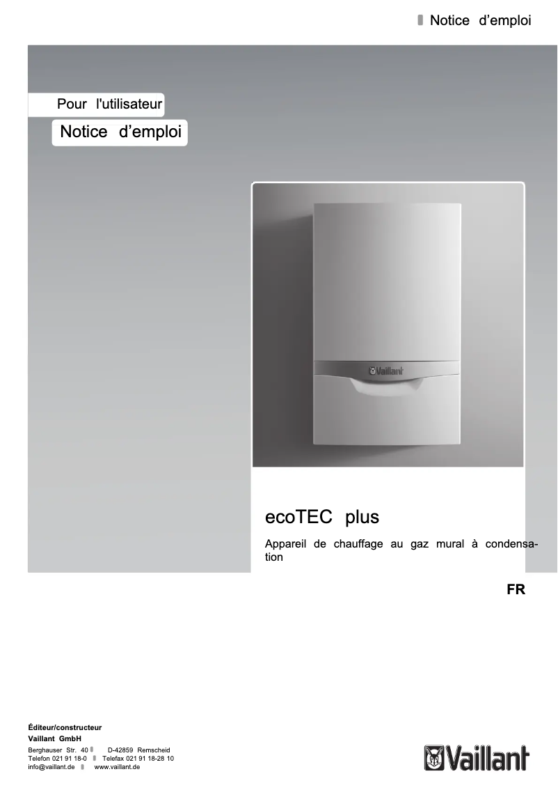 Página 1 del manual Manual de usuario Vaillant EcoTec plus VHR 30-34/5-5