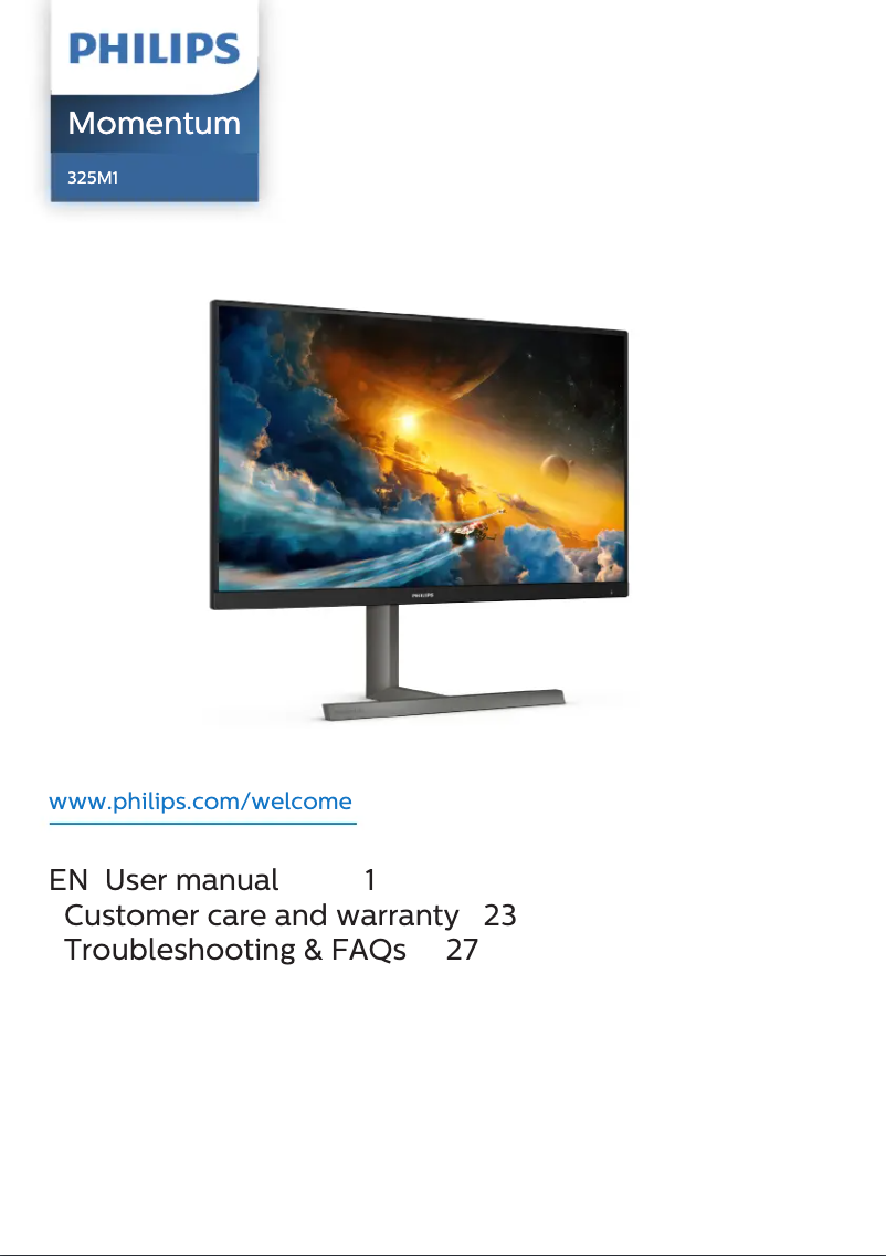 Image de la première page du manuel de l'appareil Momentum 325M1RZ