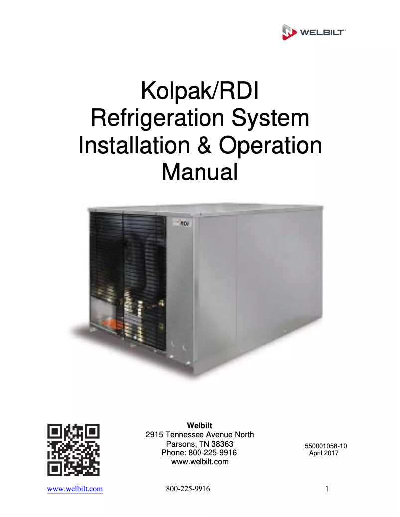 Página 1 del manual Manual de usuario Kolpak Polar Pak P6-068-CT