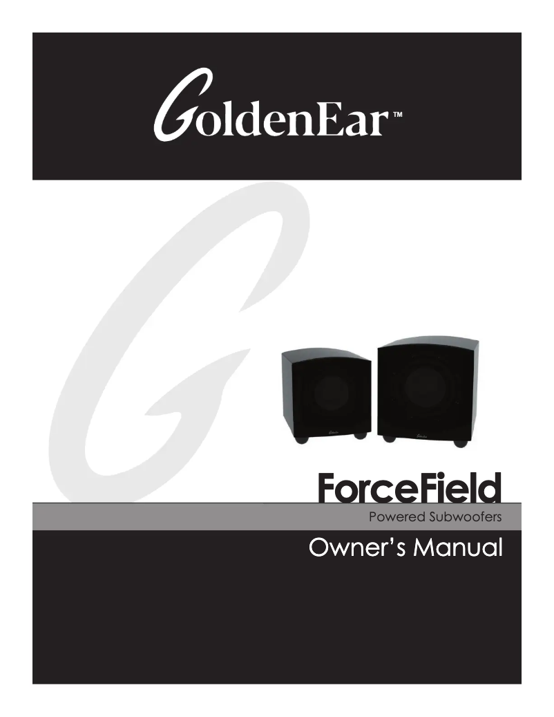 Page 1 of the manual User Manual GoldenEar ForceField 40