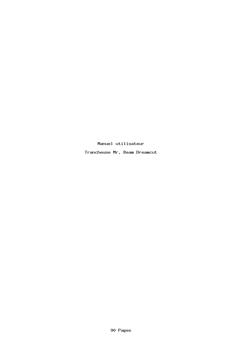 Page 1 de la notice Manuel utilisateur Mr. Beam Dreamcut