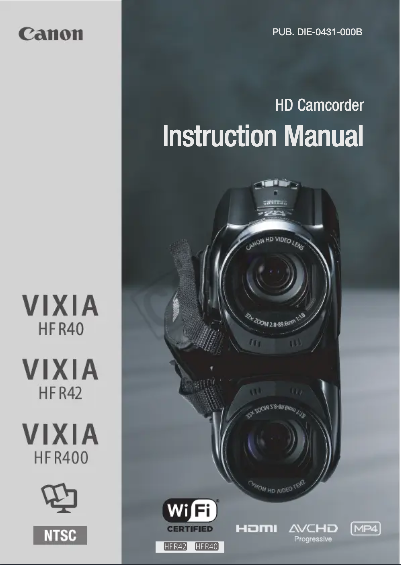 Page 1 de la notice Manuel utilisateur Canon Vixia HF R40