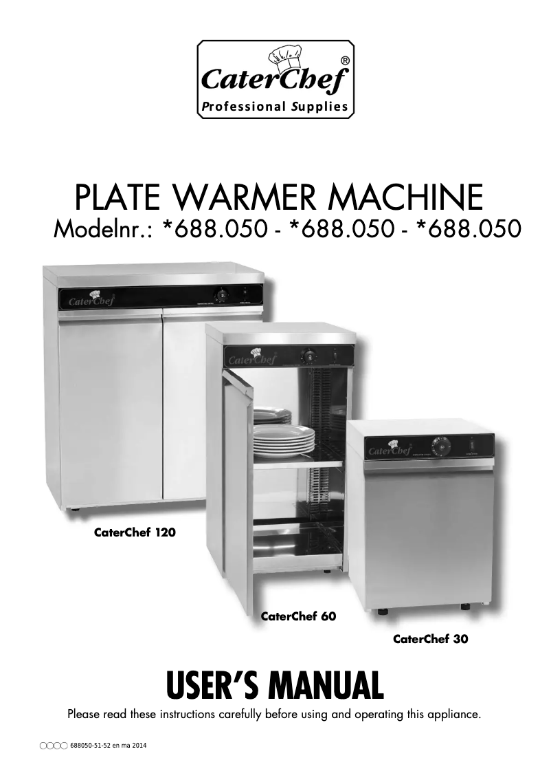 Page 1 de la notice Manuel utilisateur CaterChef 120