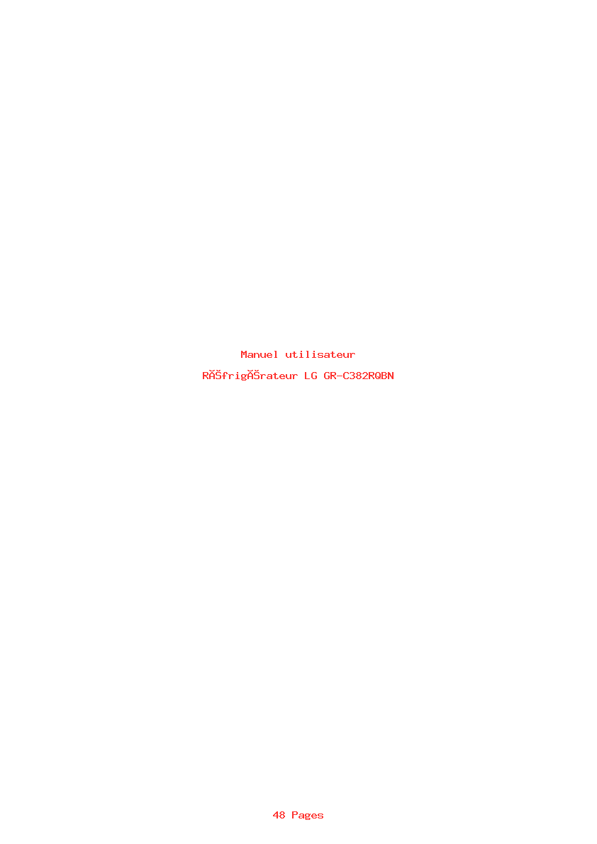Page 1 de la notice Manuel utilisateur LG GR-C382RQBN