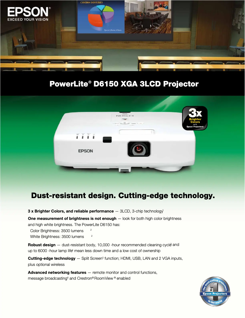 Página 1 del manual Folleto Epson PowerLite D6150
