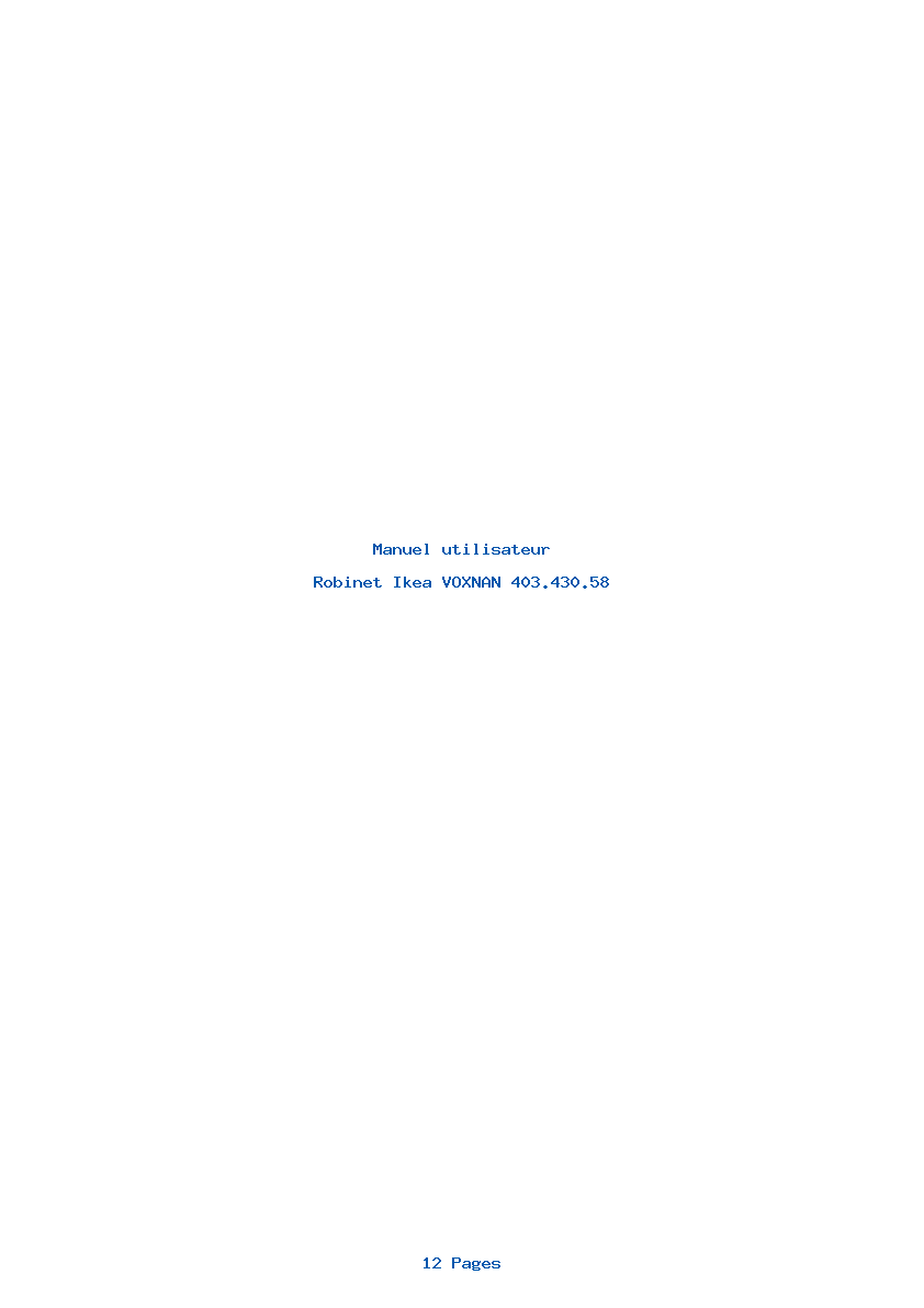 Page 1 de la notice Manuel utilisateur Ikea VOXNAN 403.430.58