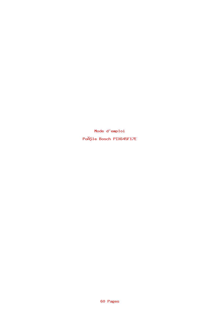 Page 1 de la notice Mode d'emploi Bosch PIX645F17E