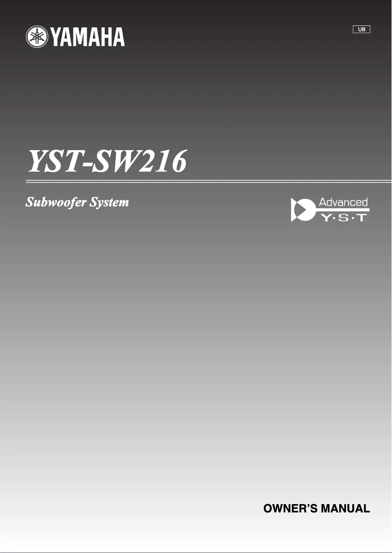 Page 1 de la notice Manuel utilisateur Yamaha YST-SW216BL