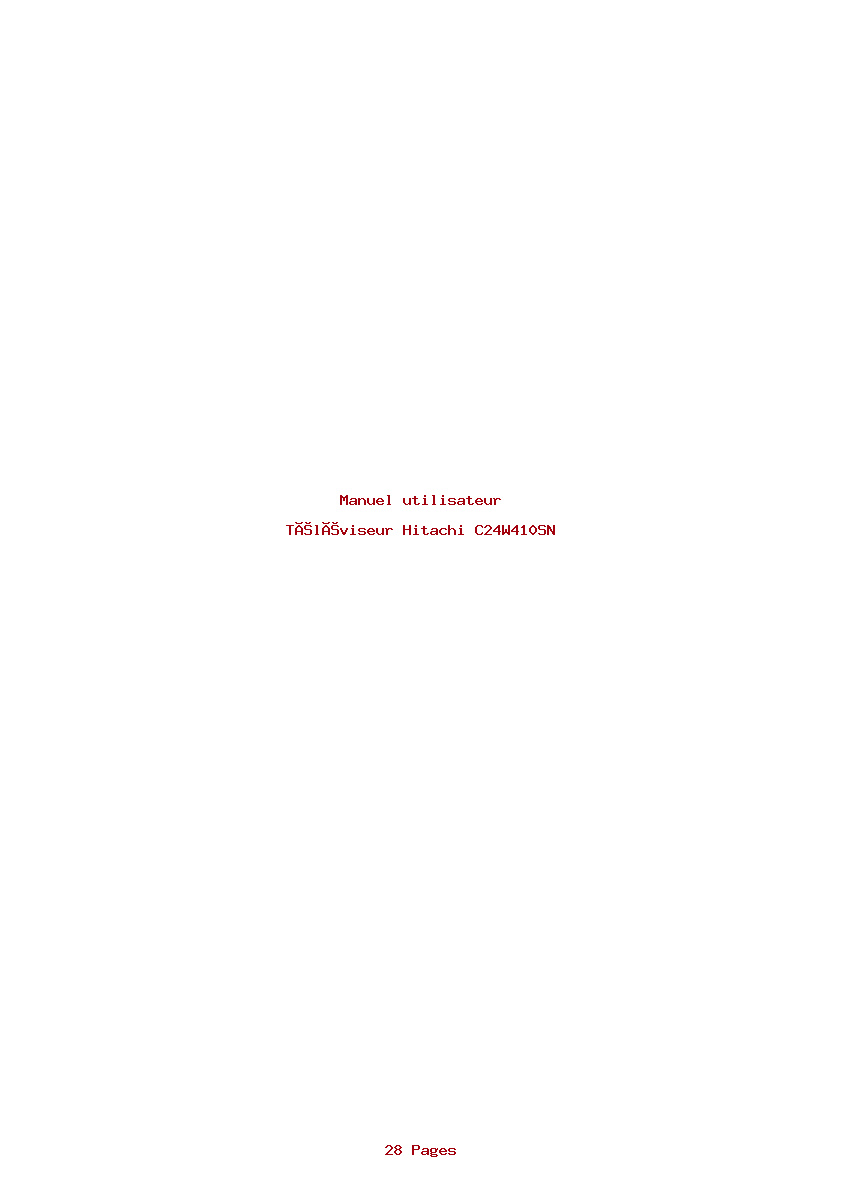 Page 1 de la notice Manuel utilisateur Hitachi C24W410SN