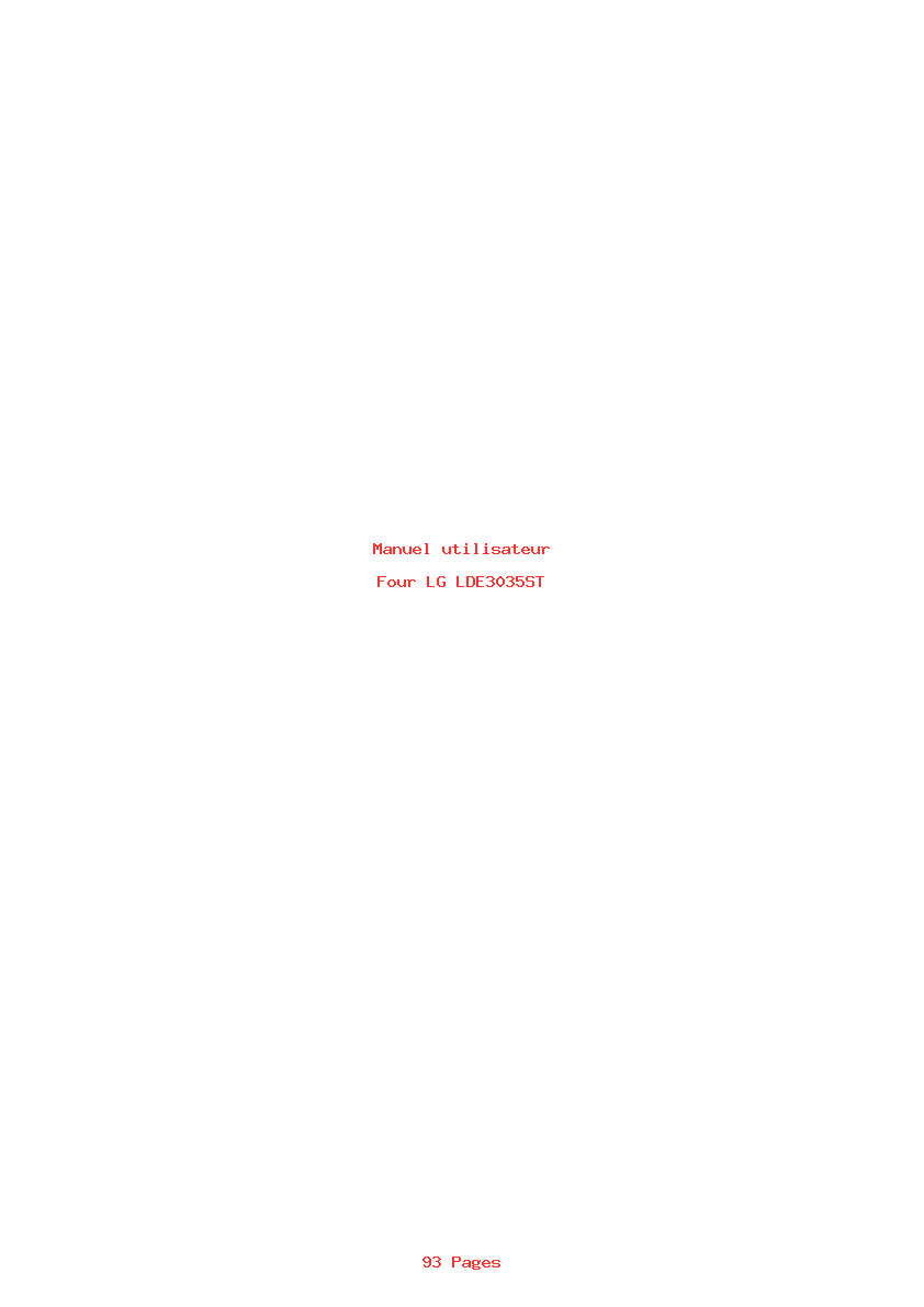 Page 1 de la notice Manuel utilisateur LG LDE3035ST